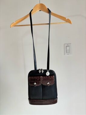 Brighton ONE WORLD Vintage Black and Brown Shoulder Bag
